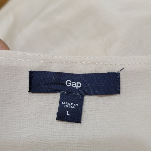 Gap Cotton/Silk Blend Lined Pleated Contrasting Strap Blouse L - Picture 5 of 5